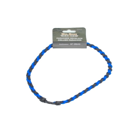 Paracord Necklace Blue & Black 22 World Famous