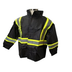 Hi-Vis Waterproof Safety Rain Jacket XL Black Sturrdi