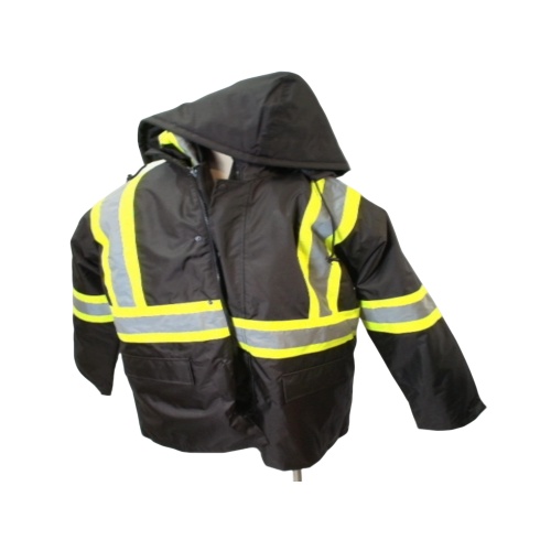 Men's Hi-Vis Parka w/Vest XL Black Sturrdi