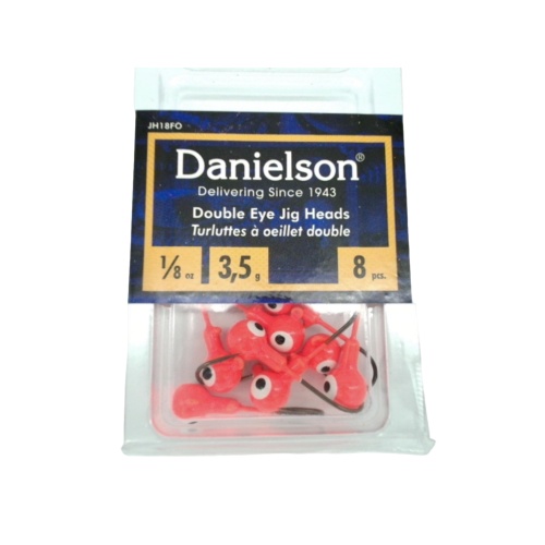 Double Eye Jig Heads 1/8oz. Orange 8pk. Danielson