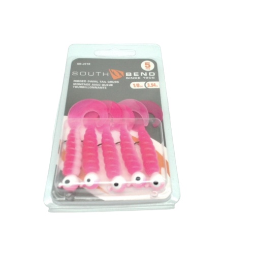 Rigged Swirl Tail Grubs 1/8oz. 5pk. Pink Southbend