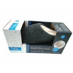 Men's Ultra Soft Memory Foam Slippers Grey Felt Ass't Sizes Every Sunday