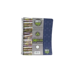 Notebook 8 x 10.5" 240 Pages Onyx + Green"