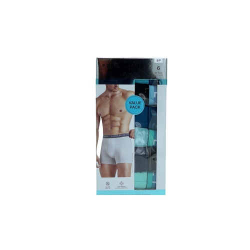 Men's Boxer Briefs 6pk. Cyan Ass't Sizes Perry Ellis Portfolio