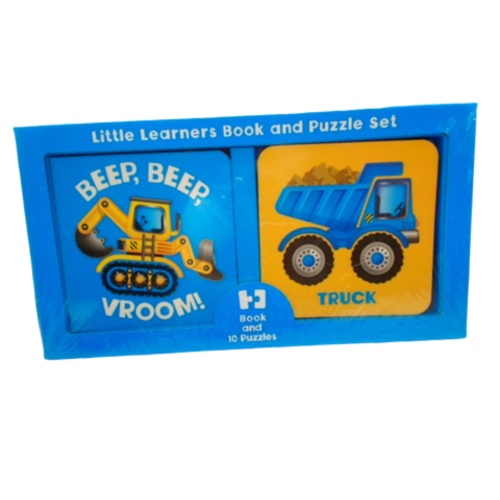 Little Learners Book & Puzzle Set Beep Beep Vroom Trucks