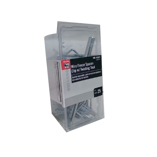 Wire Fence Spacer 25pk. Clip w/Twisting Tool Bulldog