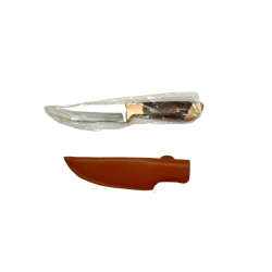 Mini Hunting Knife 3 Clip Point Blade W/ Brown Handle"