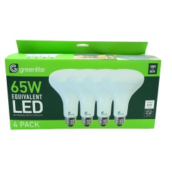 LED Dimmable BR30 Floodlight 4pk. 8W (65W Equivalent) 670 Lumens Greenlite