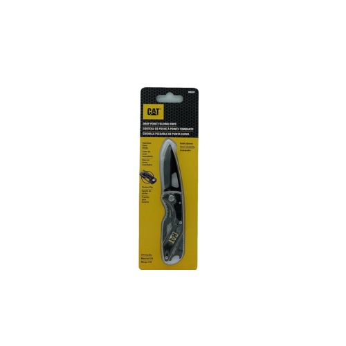 Drop Point Folding Knife 6.25 Stainless Steel Blade w/Bottle Opener Cat