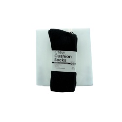 Crew Cushion Socks Black 3pk. Size 10-13