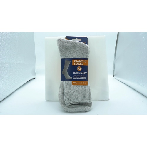 Diabetic Socks 3pk. Grey Size 10-13