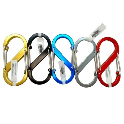 S Carabiner 3.5 x 1.5" Dual Clip Aluminum Ass't Colours"