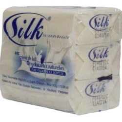 Silk Beauty Bar W/milk Cream & Pearl Glow Natural Moist. Radiant & Silky Skin(white) 3pk 100g