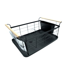 Black Dishrack w/ Wooden Handles