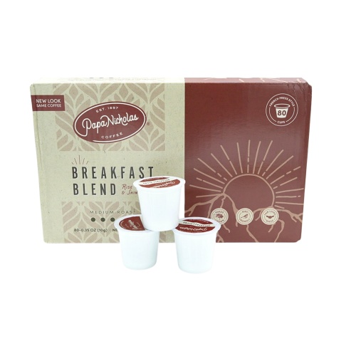 Papa Nicholas Coffee Breakfast Blend 80 - 10g. Cups