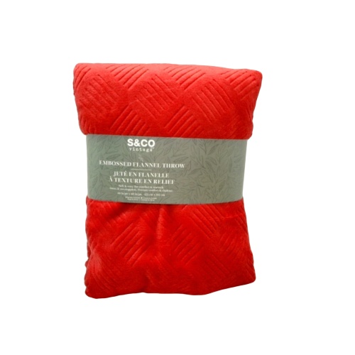 Embossed Flannel Throw Merlot 48 x 60