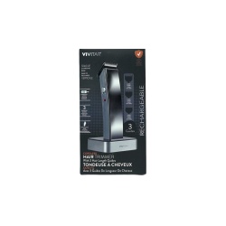 Rechargeable Cordless Hair Trimmer w/3 Guides Stand Up Charging Base Vivitar