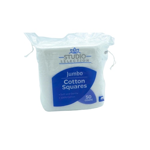 Jumbo Cotton Squares 50pk. Studio Selection