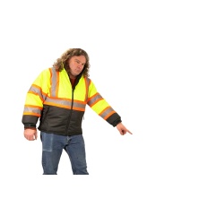 High Viz Jacket Reversible Large Black & Yellow Bedrok