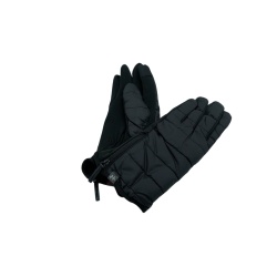 Ladies Gloves Fur Lined w/Zip Black Hot Paws