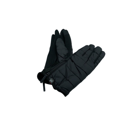 Ladies Gloves Fur Lined w/Zip Black Hot Paws