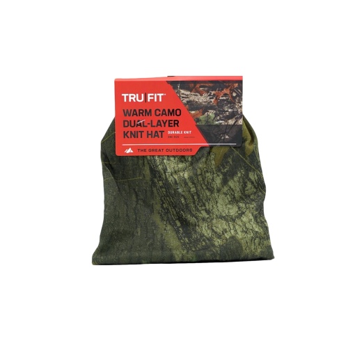 Warm Camo Dual Layer Knit Hat Tru Fit One Size The Great Outdoors