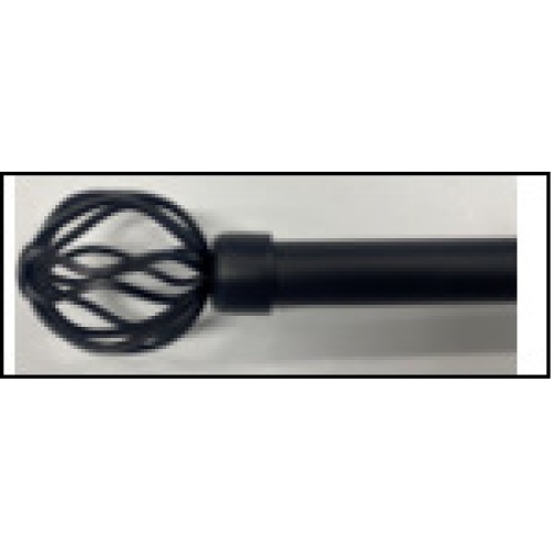 curtain rod Black extendable round  twisted  
