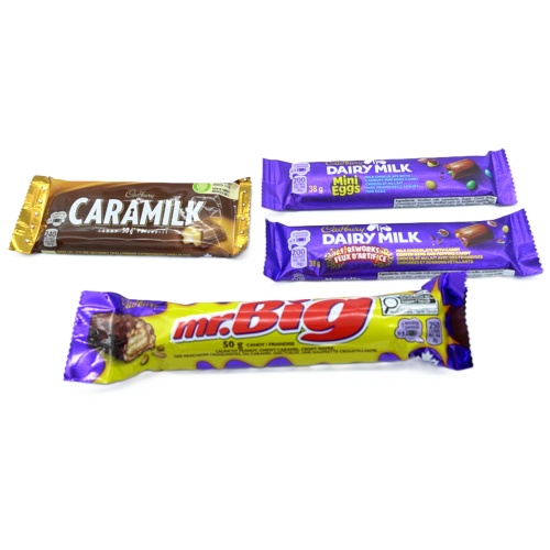 Cadbury Chocolate Bars Mr. Big, Caramilk Or Dairy Milk 38g. - 50g. (in Display) - each