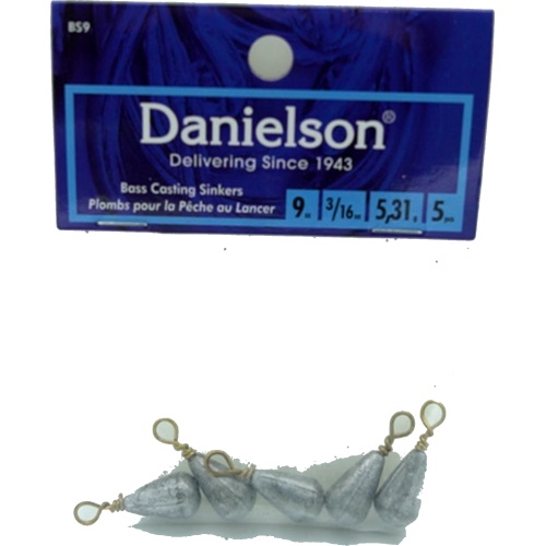 Bass Casting Sinkers 5pk. 3/16oz. Danielson