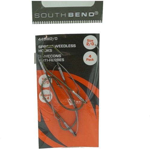 Sproat Weedless Hooks 4pk. Size 2/0 Southbend