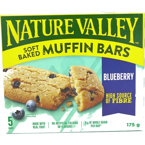 Soft Baked Muffin Bars Blueberry 5 Bars 175g. Nature Valley