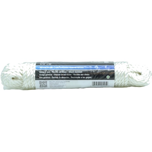 Nylon Twisted Rope 3/16 X 50' White 200lb. Onward