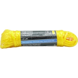 Polypropylene Hollow Braided Rope 1/4 X 50' Yellow 80lb. Onward"