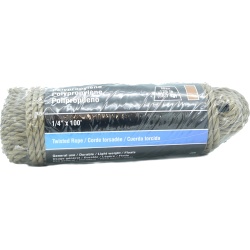 Polypropylene Twisted Rope 1/4 x 100' Brown 125lb. Onward"