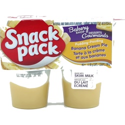 Snack Pack Banana Cream Pie Pudding 4 - 99g. Cups Bakery Shop Desserts