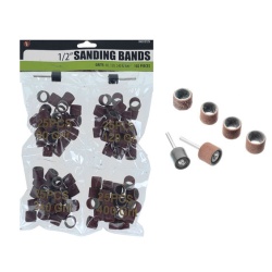 Sanding Bands 1/2 100pcs. (4x25) w/2 Rubber Mandrels"