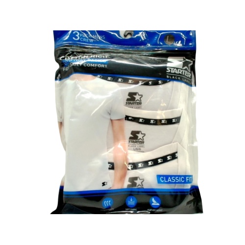 T-Shirt Men's 3pk. White Large Classic Fit Cotton Rich Starter