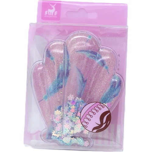 Hairbrush Seashell Glitter Feathers