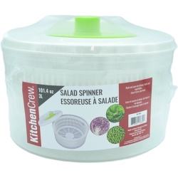 Salad Spinner 3L White Plastic Kitchen Crew
