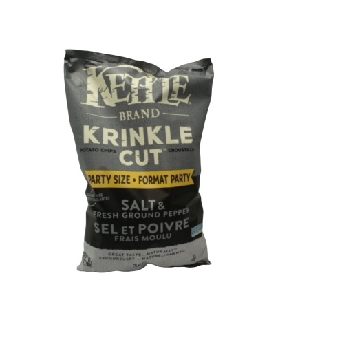 Kettle Brand Krinkle Cut Chips Salt & Fresh Ground Pepper 368g.