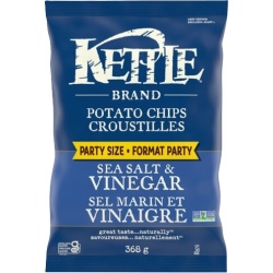 Kettle Brand Potato Chips Sea Salt & Vinegar 368g. Party Size