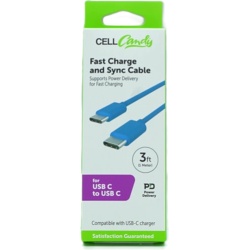 USB C Fast Charge & Sync Cable 3' Cell Candy