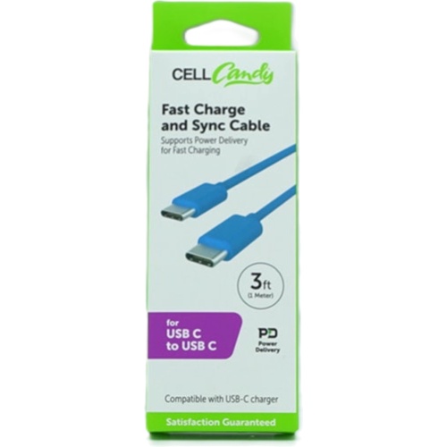 USB C Fast Charge & Sync Cable 3' Cell Candy