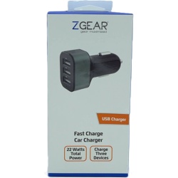 High Power USB Car Charger 3 Port Z Gear