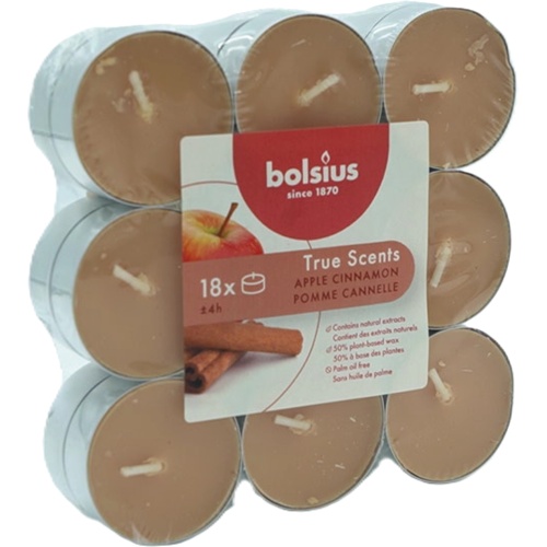 Tealight Candles 18pk. Apple Cinnamon True Scents Bolsius