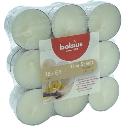 Tealight Candles 18pk. Vanilla True Scents Bolsius