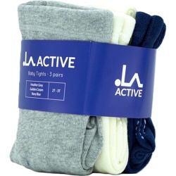 Baby Tights 3pk. Heather Grey, Golden Cream, Navy Blue La Active