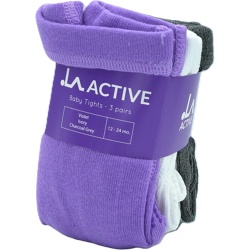 Baby Tights 3pk. Violet, Ivory, Charcoal Grey 12 - 24 Months La Active