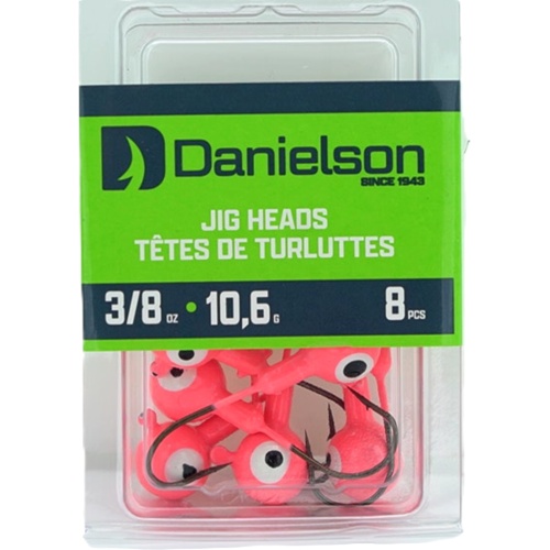 Jig Heads 3/8oz. 8pk. Pink Danielson