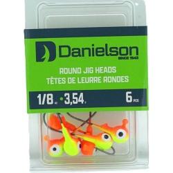 Round Jig Heads 1/8oz. 6pk. Sunrise Danielson